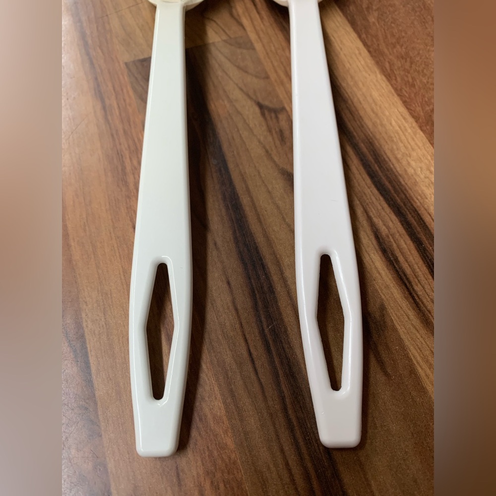 Vintage Tailor Made Nylon Almond Utensils 11.5" Slotted Spoon & Spoon Lot 2 USA - Picture 3 of 8